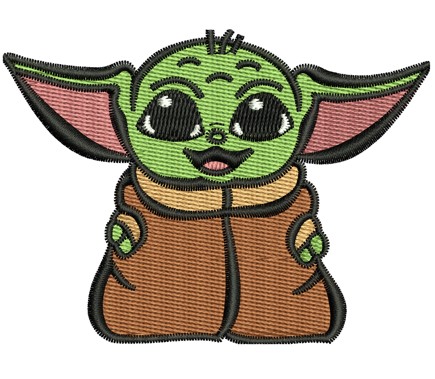 Yoda embroidery design